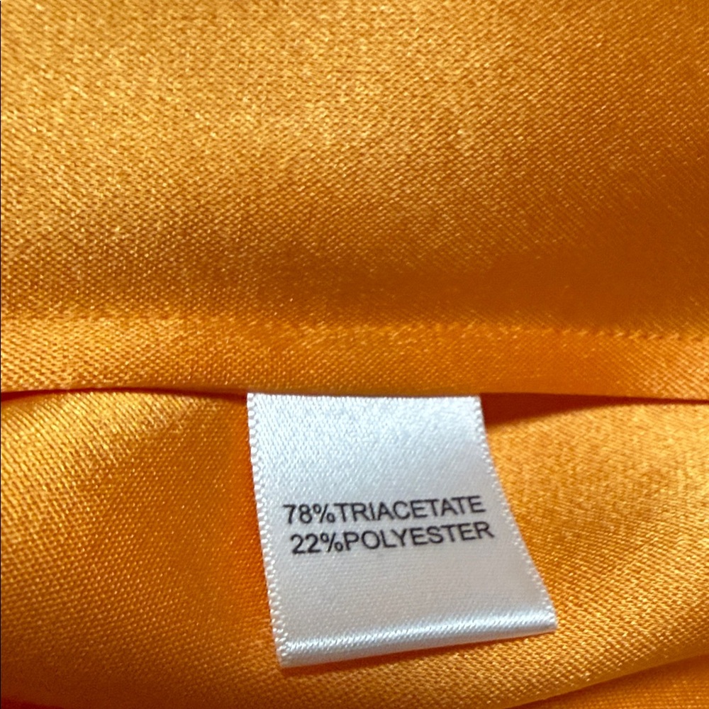 St. John Sophisticated Design Dolman Sleeves Orange Satin Button-Down Shirt - Picture 7 of 9